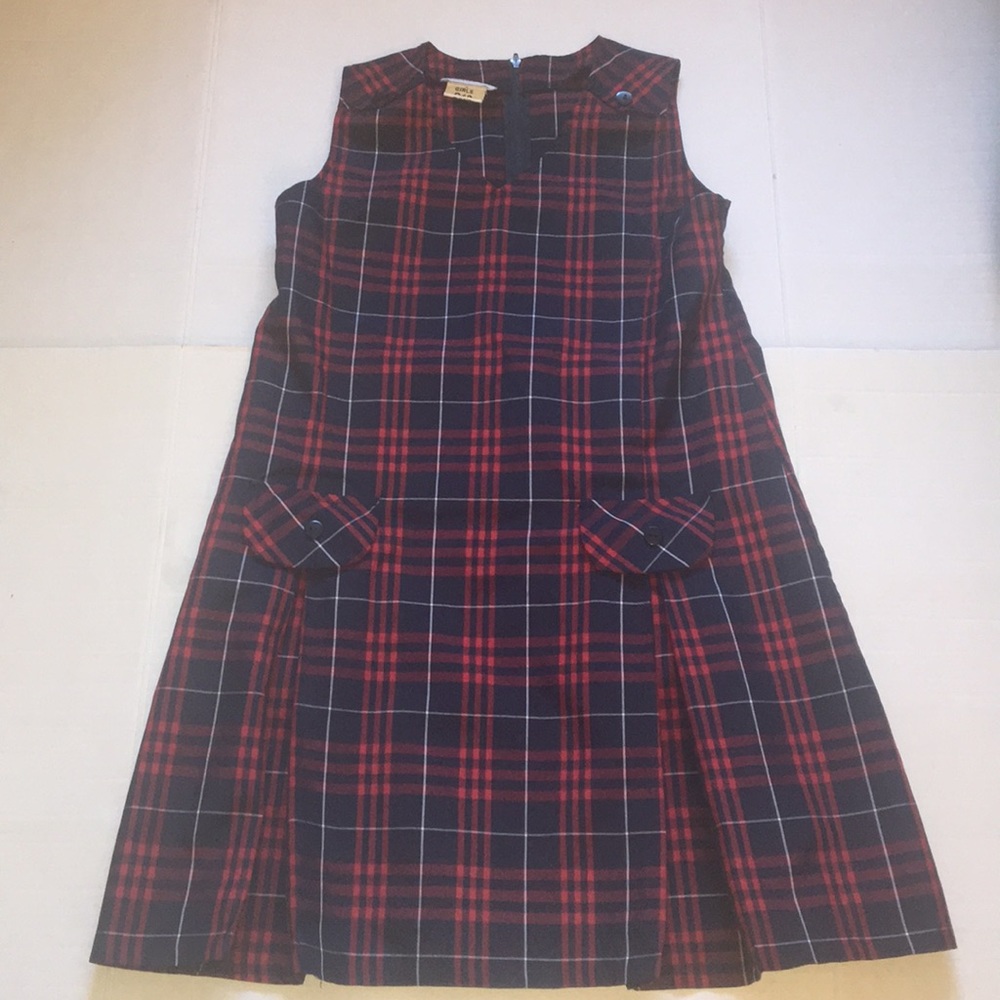 DENNIS Girls Uniform Blue Red Dress 1318 Size 12